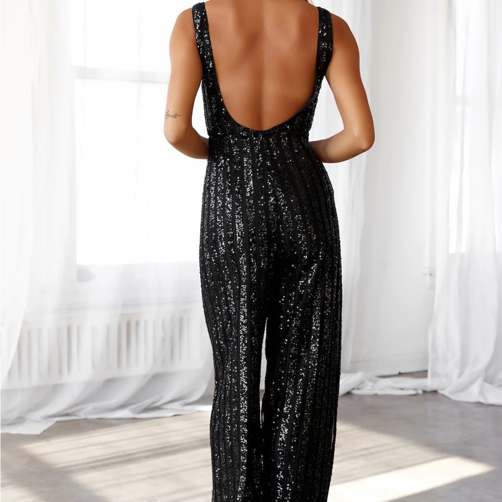 Hello Molly Black Sequin Jumpsuit